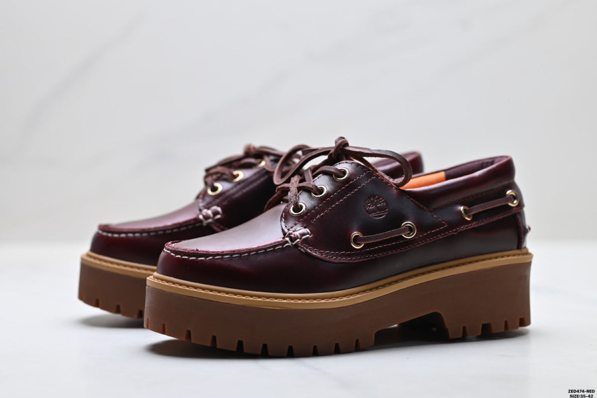 Timberland Burgundy Women's Platform Boat Shoe